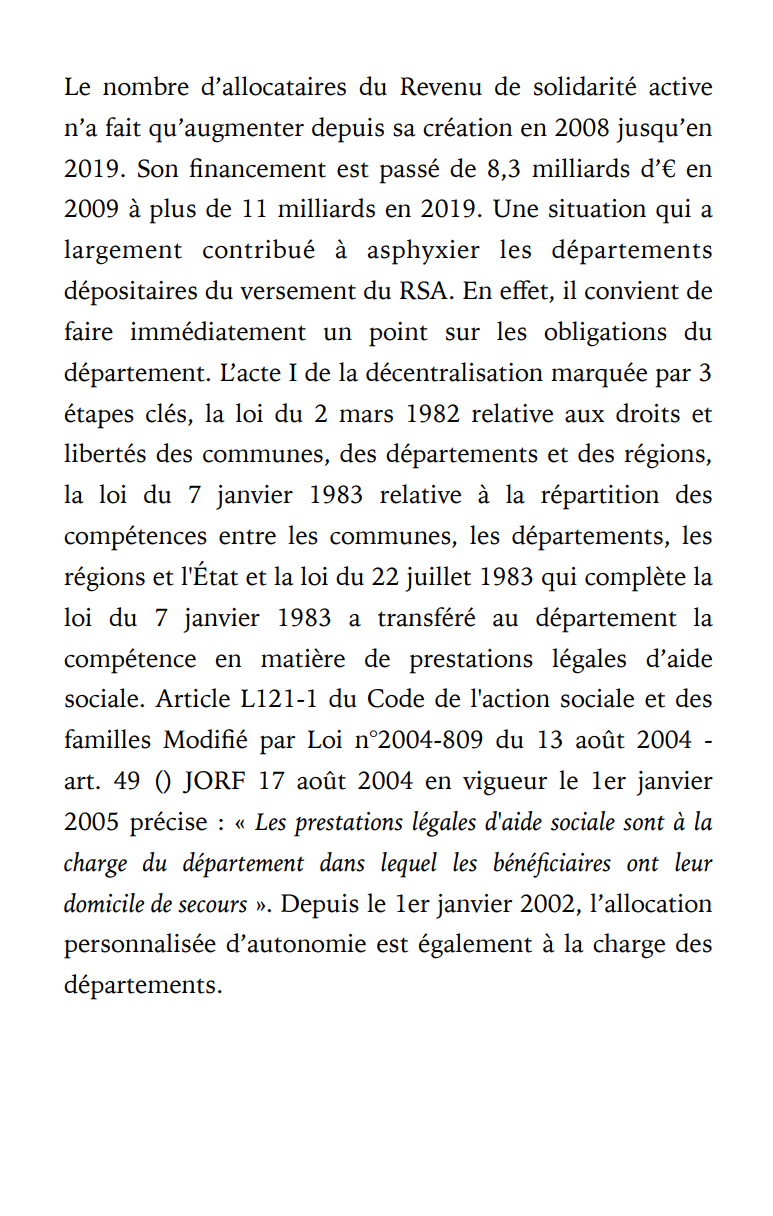 Les départements et la crise de la solidarité