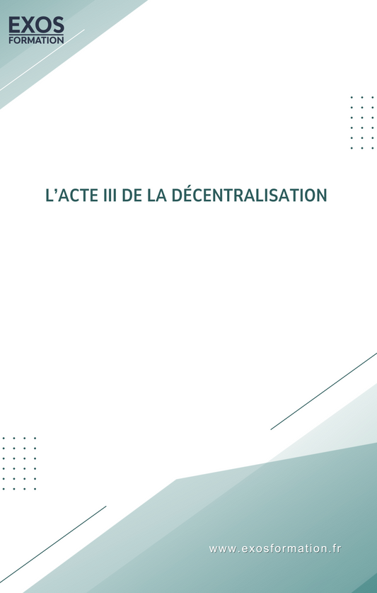 L’acte III de la décentralisation