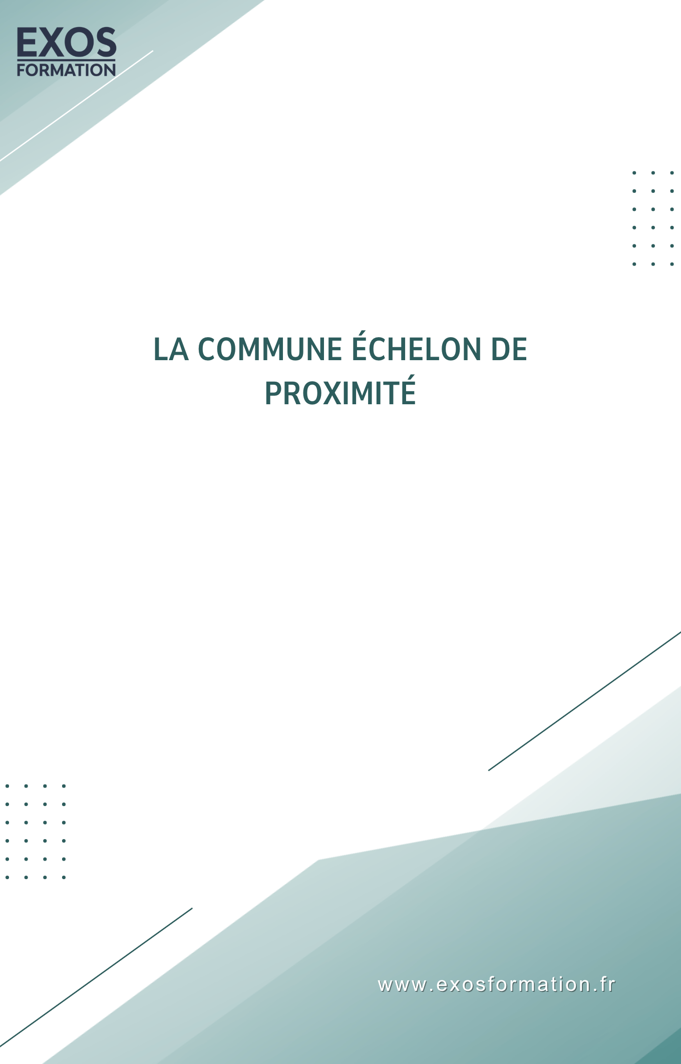 La commune échelon de proximité