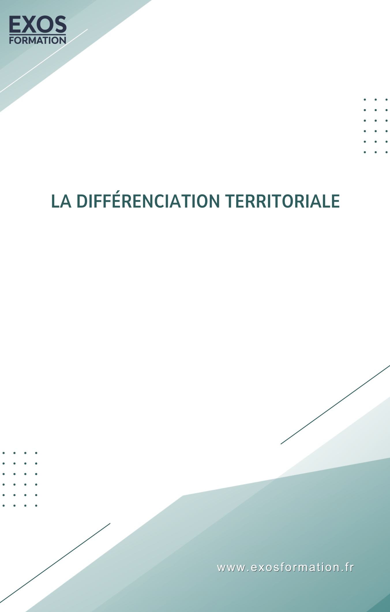 La différenciation territoriale
