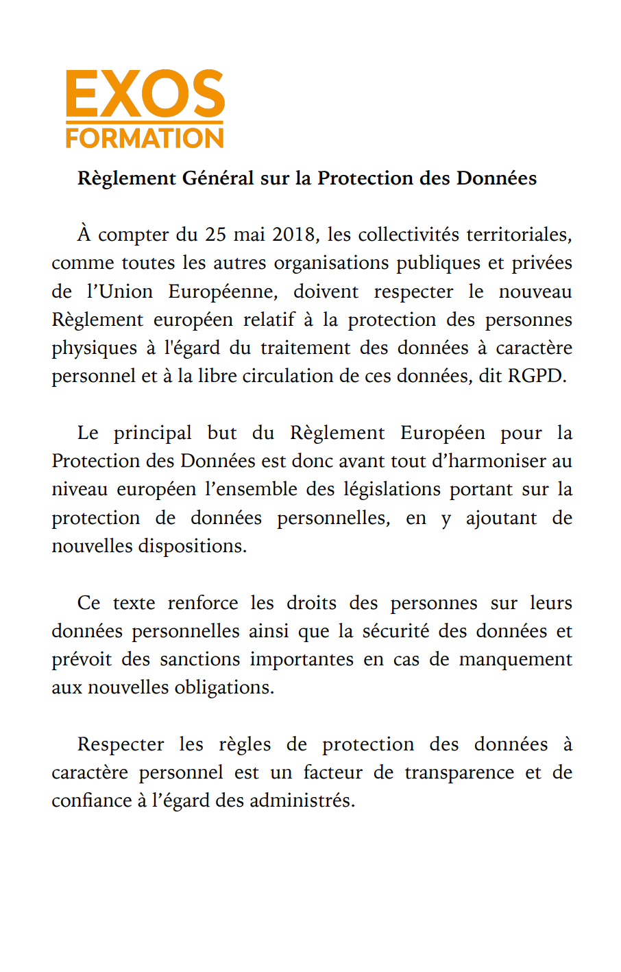 Le Règlement Général sur la Protection des Données