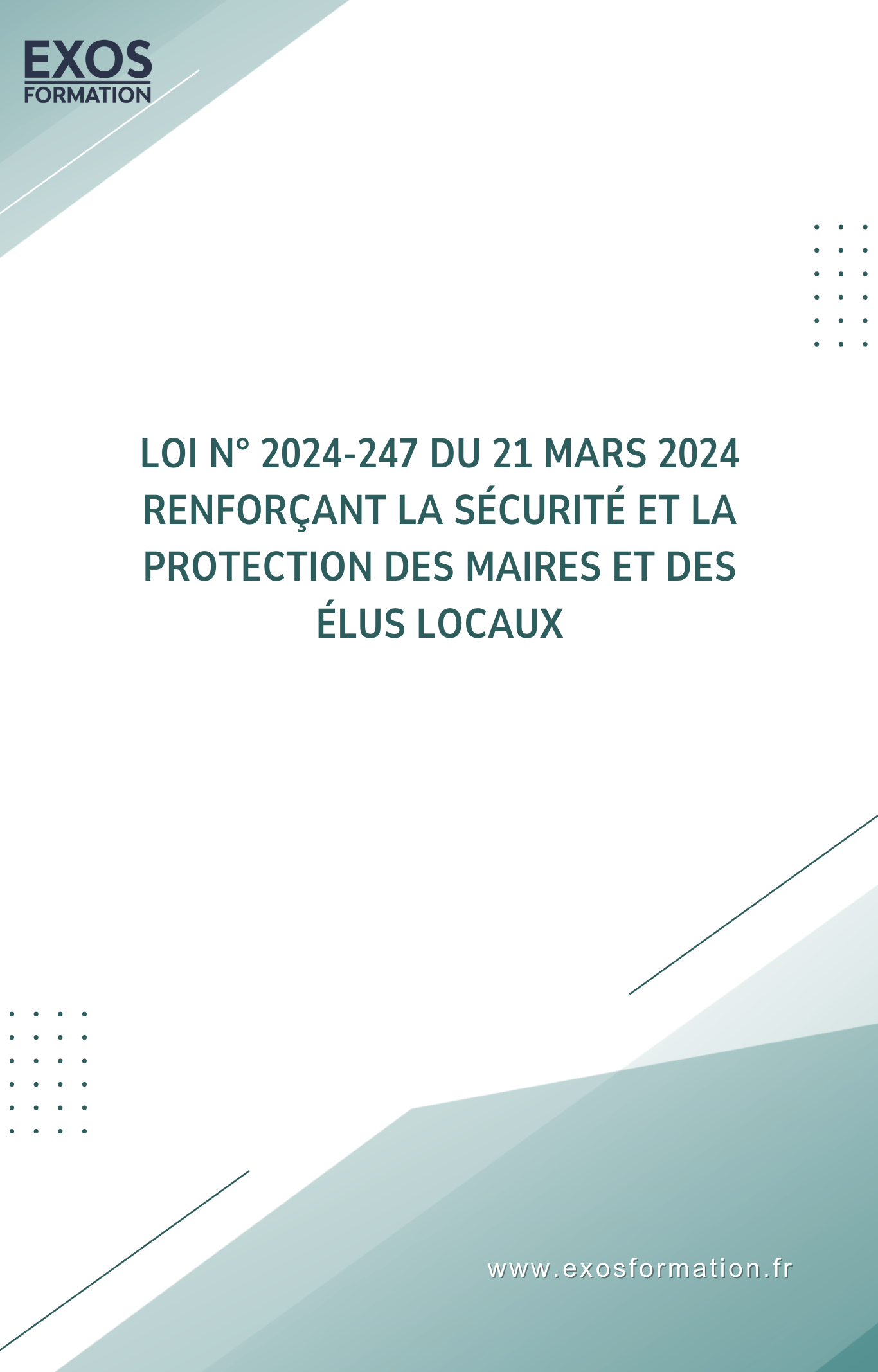 Loi N° 2024 247 du 21 mars 2024 renforçant la sécurité et la protection des maires et des élus locaux