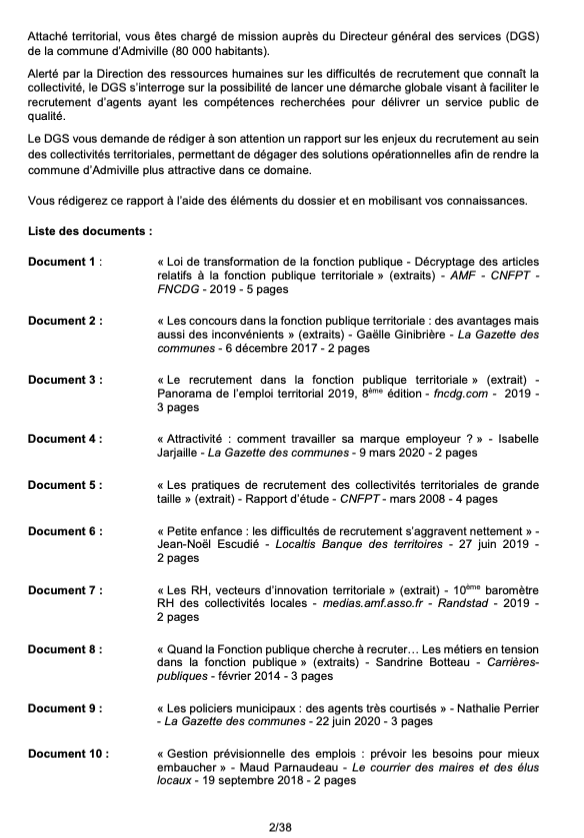 Rapport sur les enjeux du recrutement au sein des collectivités territoriales